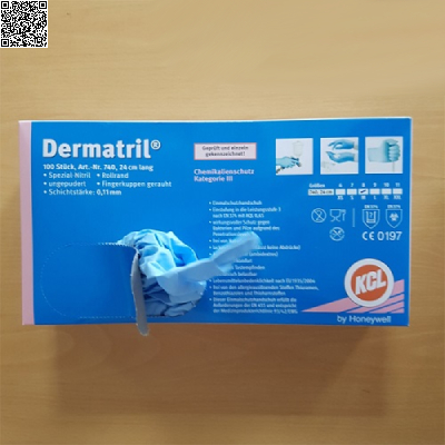 Găng tay chống hóa chất Dermatril 740 (100 pcs/box) GT615-186